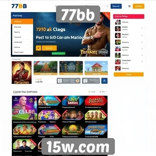Análise da interface do site de jogos 77bb